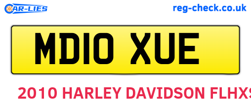MD10XUE are the vehicle registration plates.