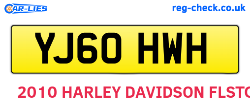 YJ60HWH are the vehicle registration plates.