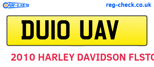 DU10UAV are the vehicle registration plates.