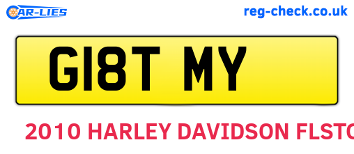 G18TMY are the vehicle registration plates.