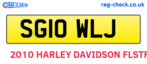 SG10WLJ are the vehicle registration plates.