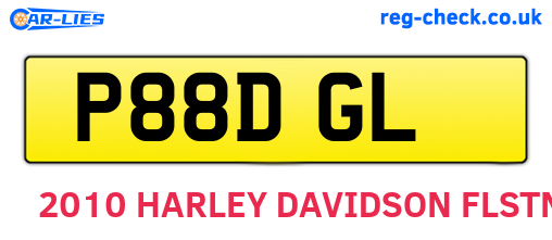 P88DGL are the vehicle registration plates.