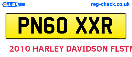 PN60XXR are the vehicle registration plates.