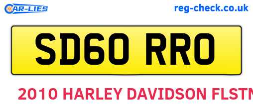 SD60RRO are the vehicle registration plates.
