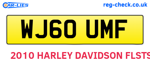 WJ60UMF are the vehicle registration plates.