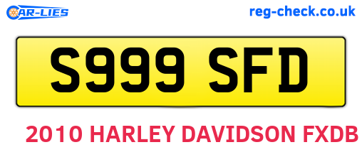 S999SFD are the vehicle registration plates.