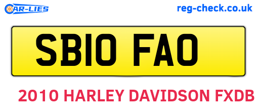 SB10FAO are the vehicle registration plates.