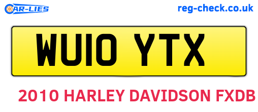 WU10YTX are the vehicle registration plates.