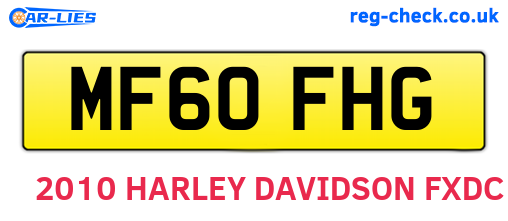 MF60FHG are the vehicle registration plates.