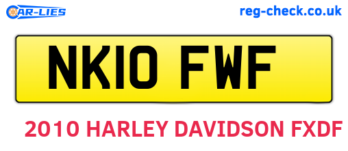 NK10FWF are the vehicle registration plates.