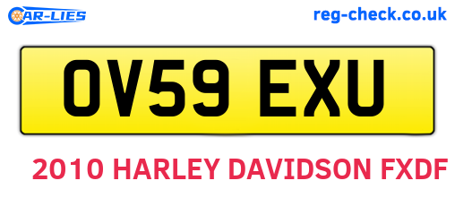 OV59EXU are the vehicle registration plates.