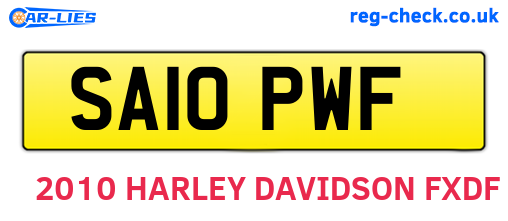 SA10PWF are the vehicle registration plates.