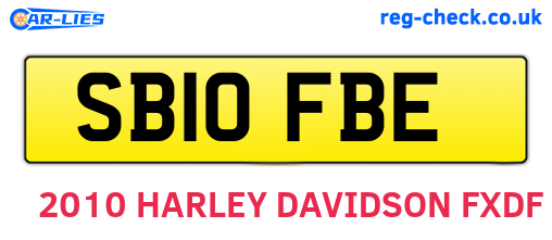 SB10FBE are the vehicle registration plates.