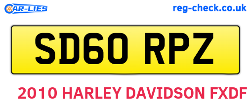 SD60RPZ are the vehicle registration plates.