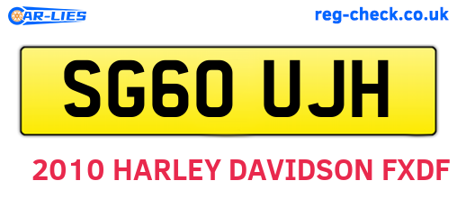 SG60UJH are the vehicle registration plates.