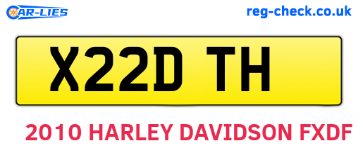 X22DTH are the vehicle registration plates.