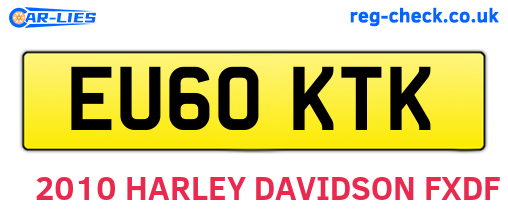 EU60KTK are the vehicle registration plates.