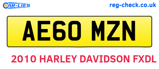 AE60MZN are the vehicle registration plates.