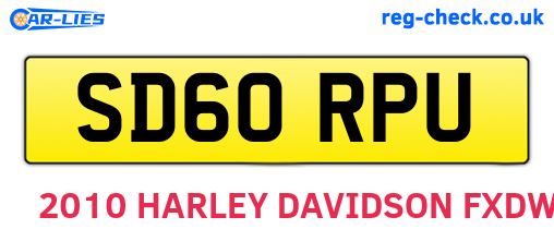 SD60RPU are the vehicle registration plates.