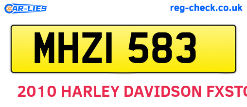 MHZ1583 are the vehicle registration plates.