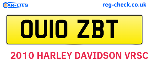 OU10ZBT are the vehicle registration plates.