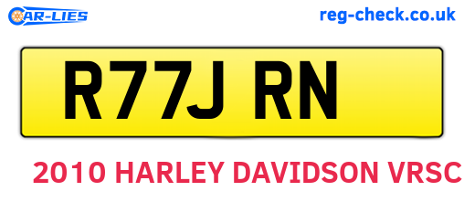 R77JRN are the vehicle registration plates.