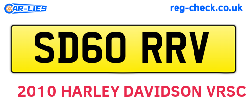 SD60RRV are the vehicle registration plates.