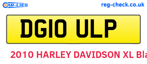 DG10ULP are the vehicle registration plates.