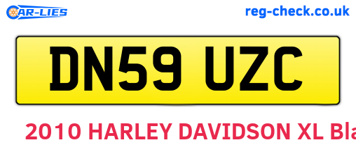 DN59UZC are the vehicle registration plates.