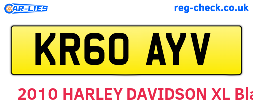 KR60AYV are the vehicle registration plates.