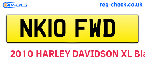 NK10FWD are the vehicle registration plates.