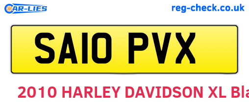 SA10PVX are the vehicle registration plates.