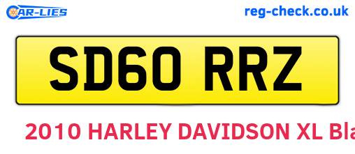 SD60RRZ are the vehicle registration plates.