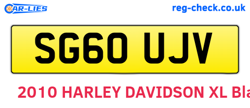 SG60UJV are the vehicle registration plates.