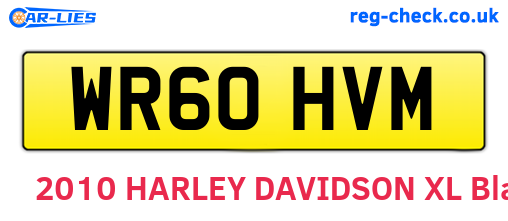 WR60HVM are the vehicle registration plates.