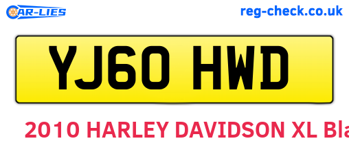 YJ60HWD are the vehicle registration plates.
