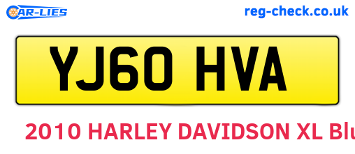 YJ60HVA are the vehicle registration plates.