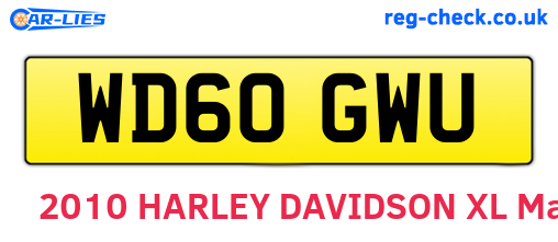 WD60GWU are the vehicle registration plates.