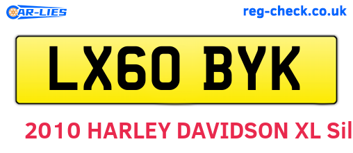 LX60BYK are the vehicle registration plates.