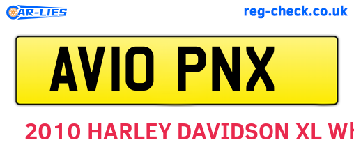AV10PNX are the vehicle registration plates.