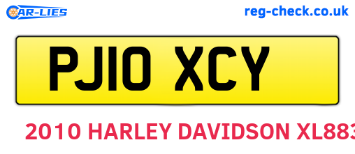 PJ10XCY are the vehicle registration plates.
