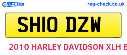 SH10DZW are the vehicle registration plates.