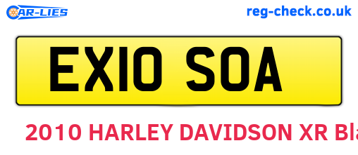 EX10SOA are the vehicle registration plates.
