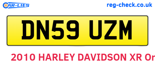 DN59UZM are the vehicle registration plates.