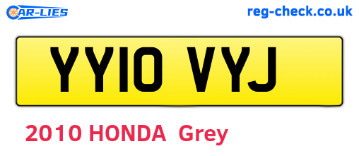 YY10VYJ are the vehicle registration plates.