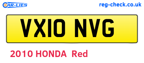VX10NVG are the vehicle registration plates.