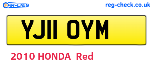 YJ11OYM are the vehicle registration plates.