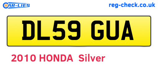 DL59GUA are the vehicle registration plates.