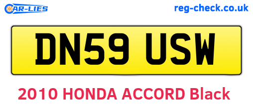 DN59USW are the vehicle registration plates.
