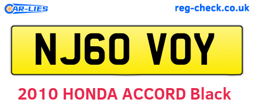 NJ60VOY are the vehicle registration plates.